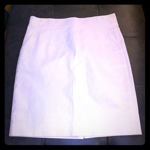 White Linen Skirt with Back Zip - Fully Lined